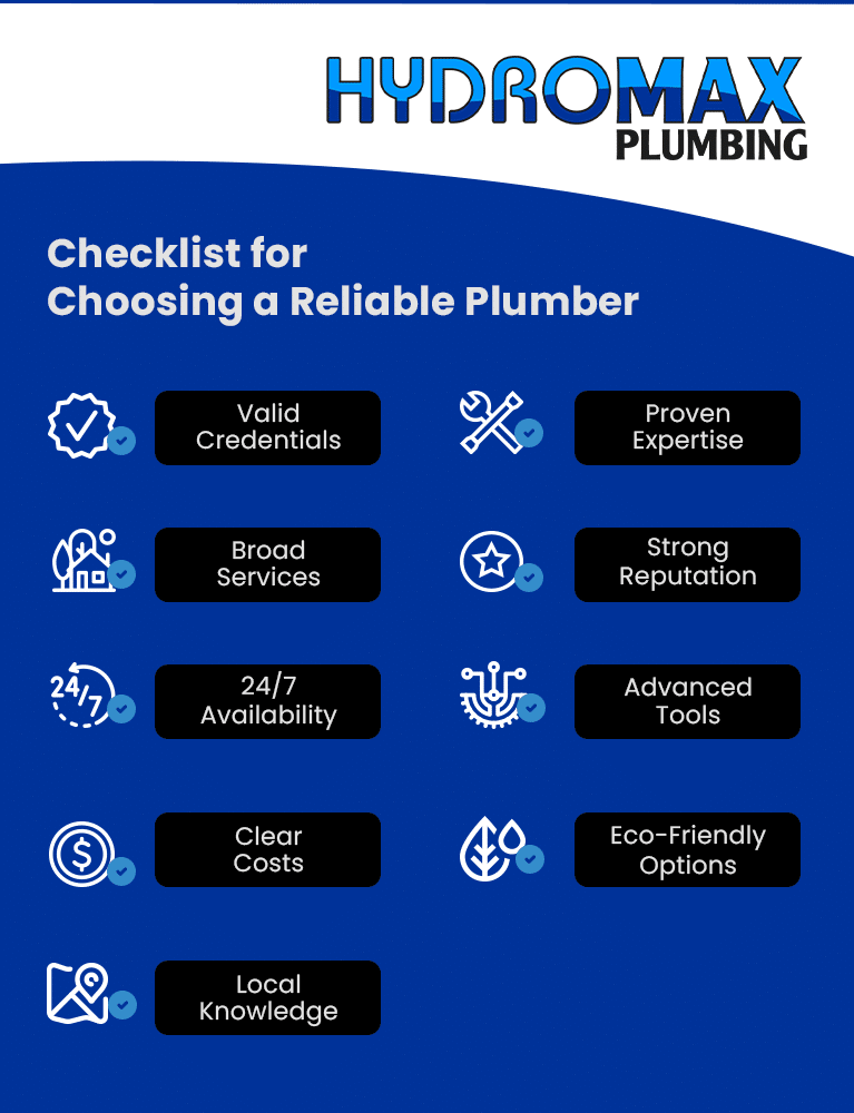 Essential checklist for choosing a plumber with key qualities and expertise.