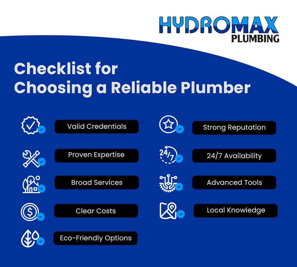 Essential checklist for choosing a plumber with key qualities and expertise.