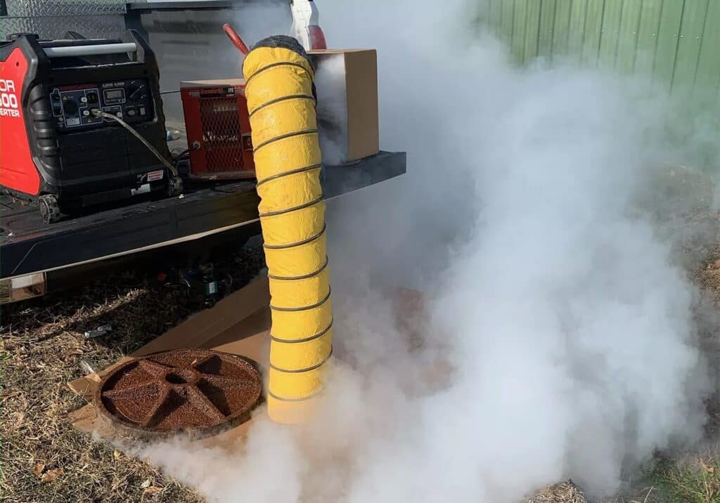 Efficient smoke extraction system actively removing smoke during operation.