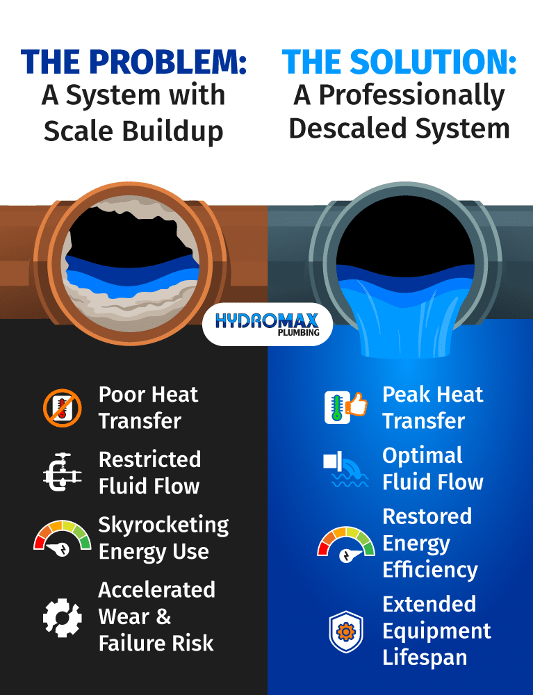 Scale buildup solutions for improved heat transfer, fluid flow, and energy efficiency.