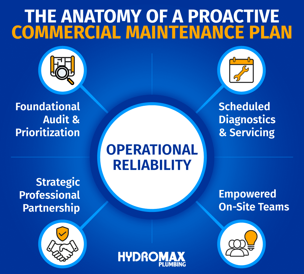 Proactive commercial maintenance plan for operational reliability and efficient service management.