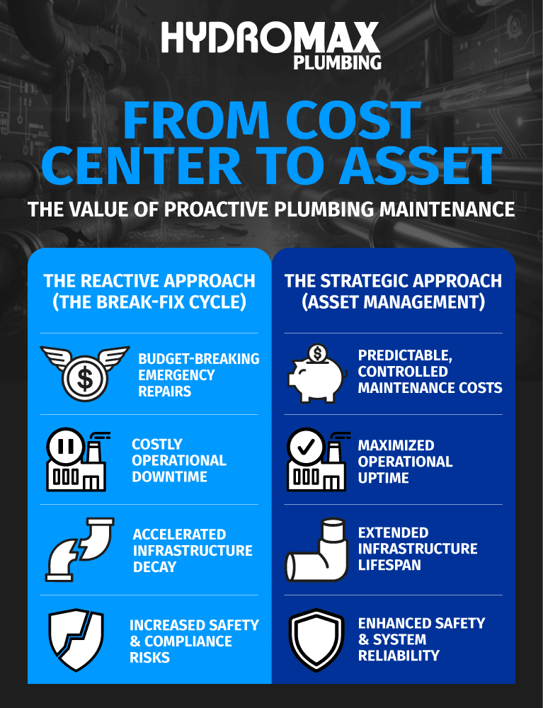 Proactive plumbing maintenance transforms costs into valuable assets for operational efficiency.