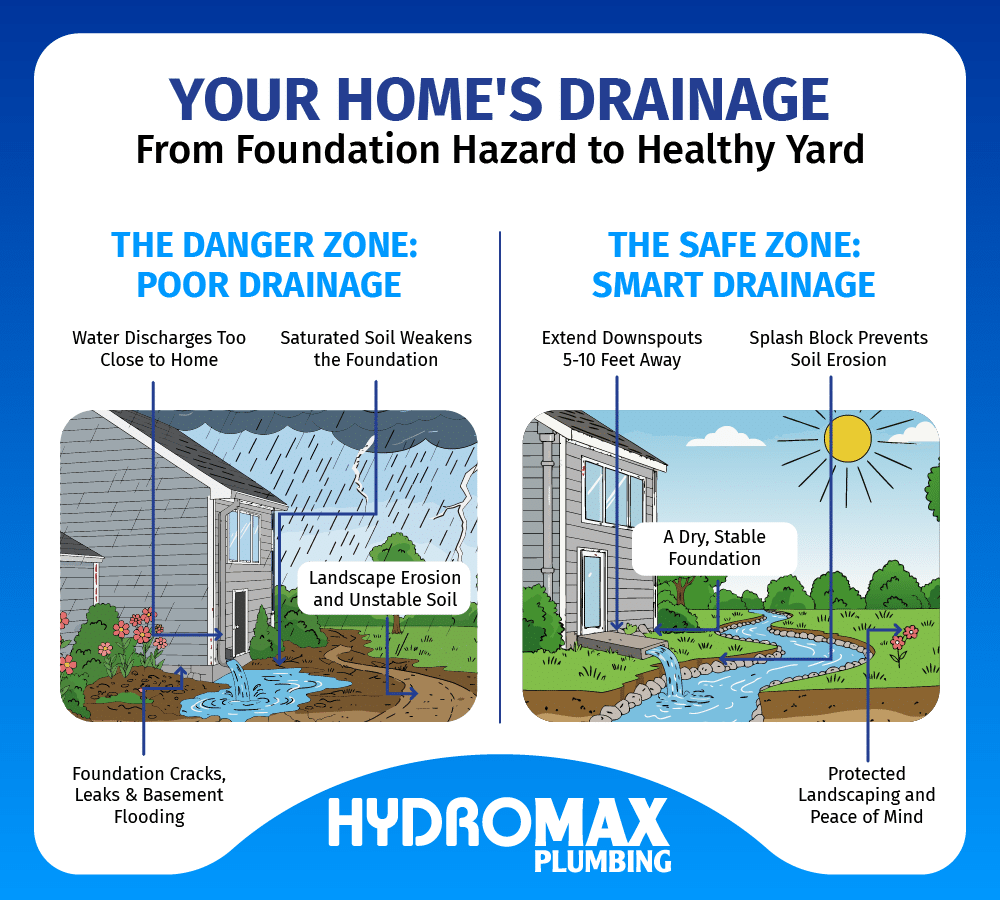 Home drainage solutions: avoiding foundation damage and promoting healthy landscaping.
