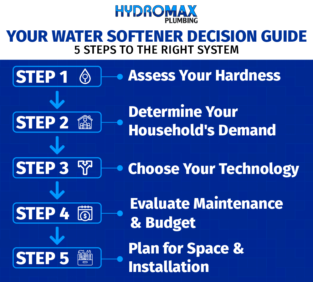 Water softener decision guide with five essential steps for the right system installation.