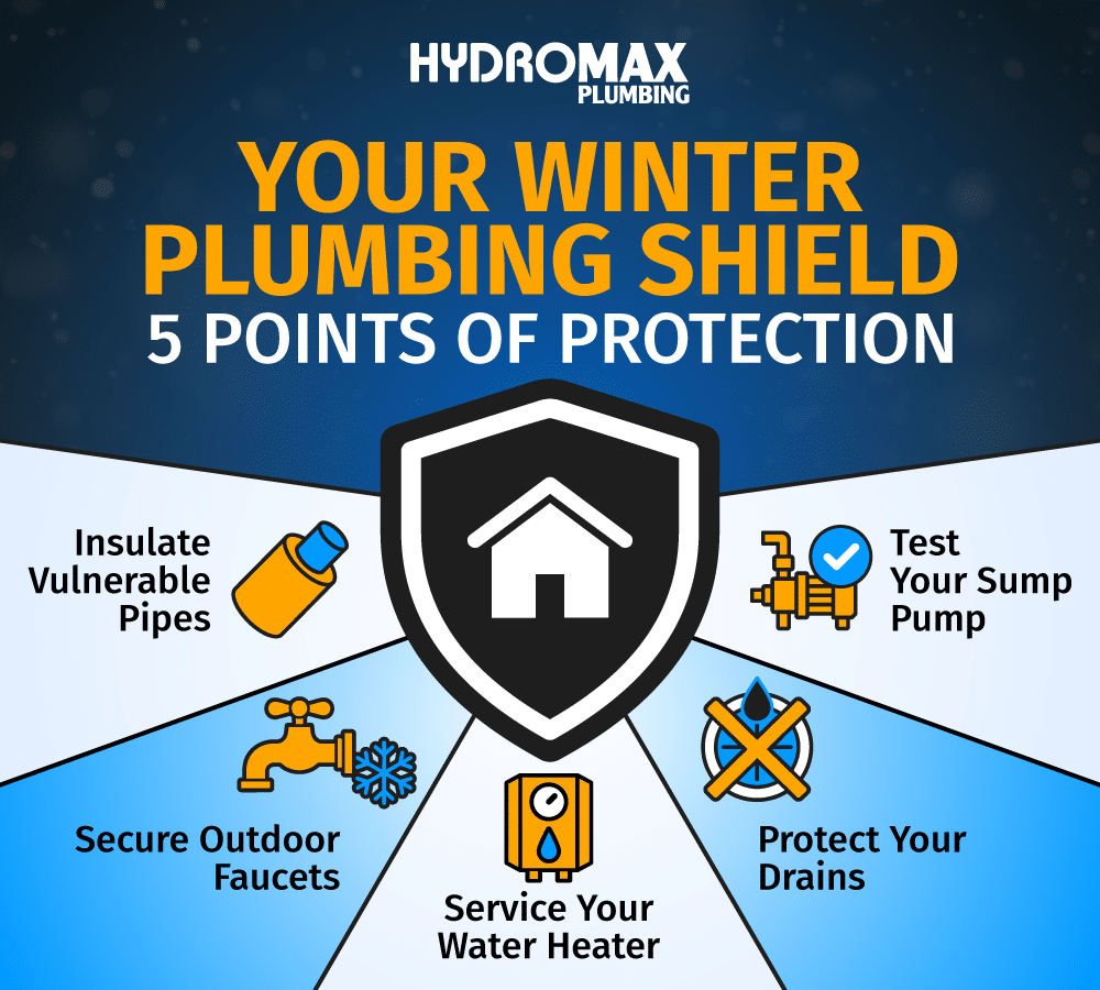 Winter plumbing guide with essential tips for protecting pipes and maintaining faucets.